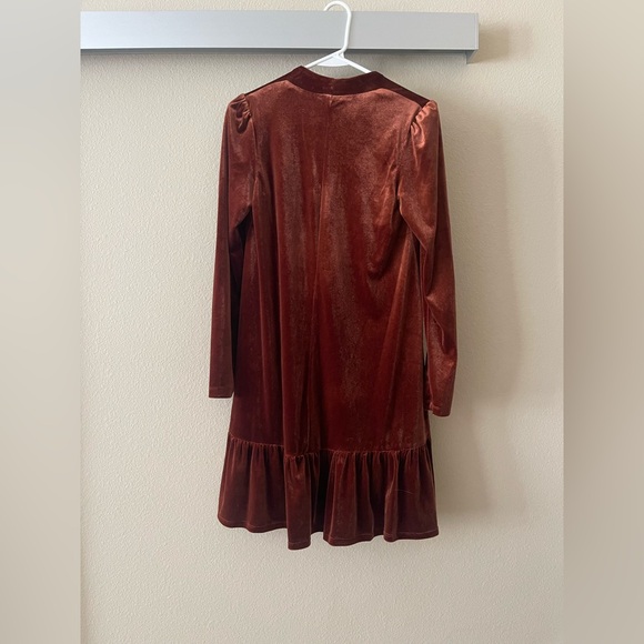 Taylor Long-Sleeve Trapeze Dress in Copper - Picture 5 of 8